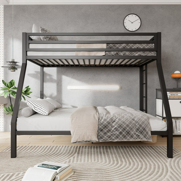 Twin Over Full Metal Bunk Bed with Removable Ladder – Space-Saving Design