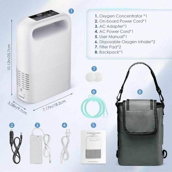 1 - 5 L/min Lightweight Pulse Flow Oxygen Concentrator - Aroflit