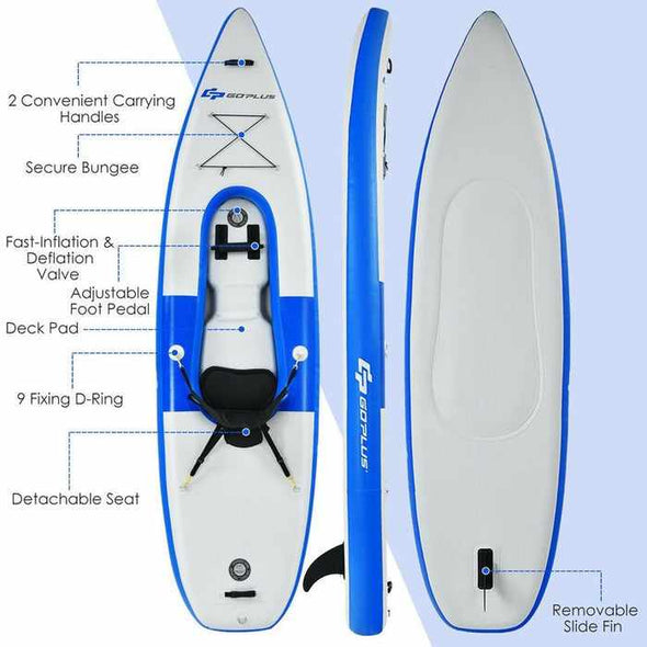 1 Person Blow Up Inflatable Fishing Tandem Kayak Canoe - Aroflit