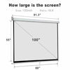 100" Pull Down Indoor Portable Projector Movie Screen - Aroflit