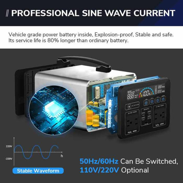 1000W Portable Power Bank Station 270000mAh Solar Generator