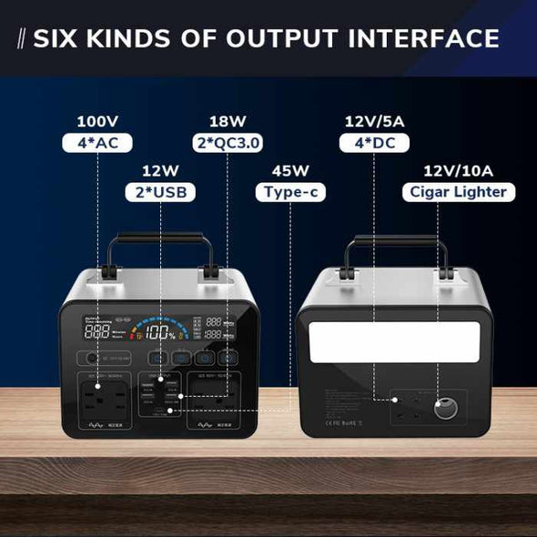 1000W Portable Power Bank Station 270000mAh Solar Generator