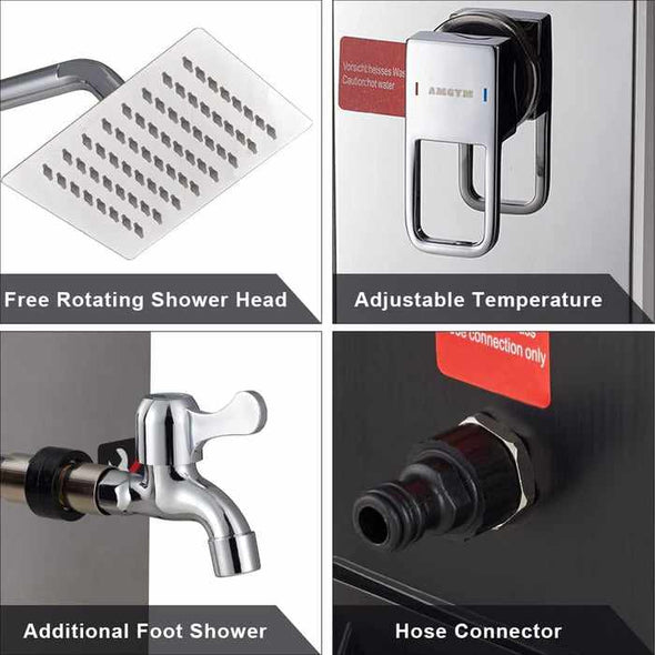 10.6 Gallon Outdoor Freestanding Pool Solar Shower - Aroflit