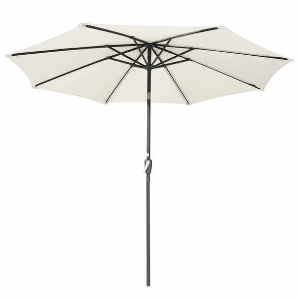 10FT Outdoor White Patio Table Umbrella With LED Lights-Aroflit