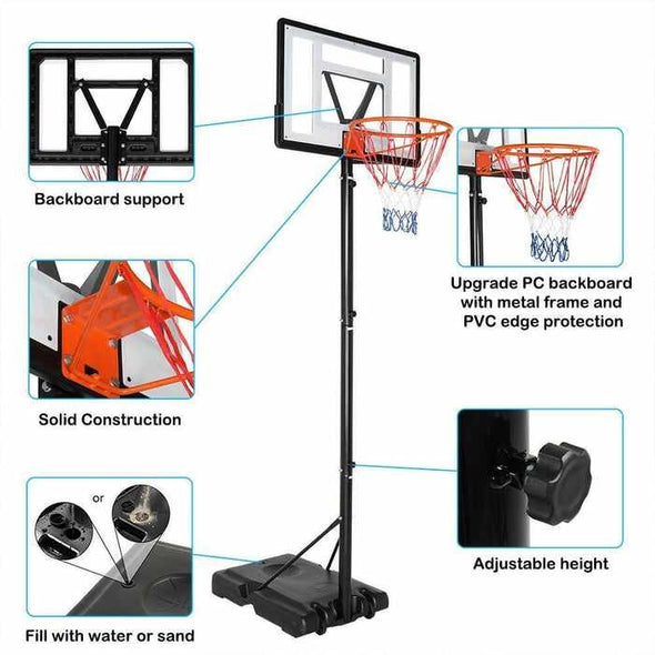 10ft Outdoor Portable Adjustable Basketball Goal Hoop - Aroflit