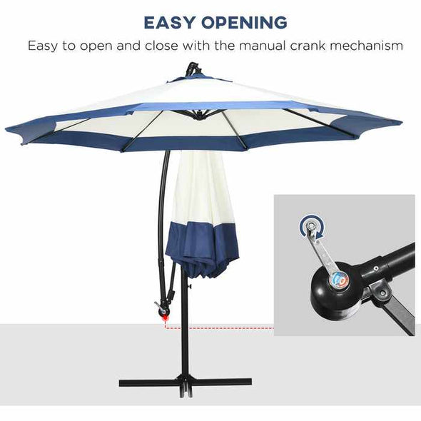 10FT Outdoor White Patio Table Umbrella - Aroflit