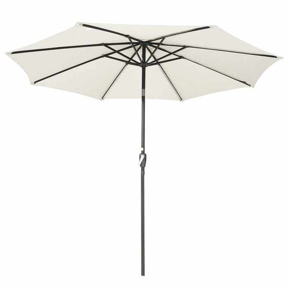 10FT Outdoor White Patio Table Umbrella With LED Lights - Aroflit