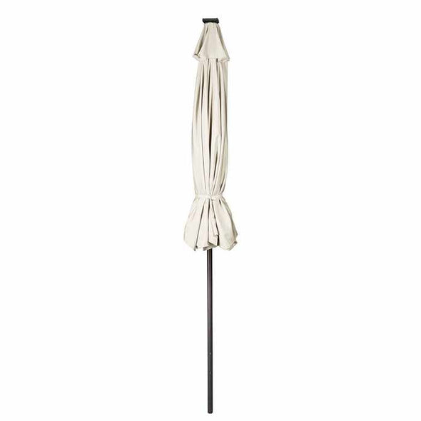 10FT Outdoor White Patio Table Umbrella With LED Lights - Aroflit