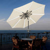 10FT Outdoor White Patio Table Umbrella With LED Lights - Aroflit