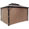 10x10' Hardtop Patio Gazebo – Aluminum Frame w/ Curtains & Mesh - Aroflit