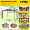 10x10' Hardtop Patio Gazebo – Aluminum Frame w/ Curtains & Mesh - Aroflit