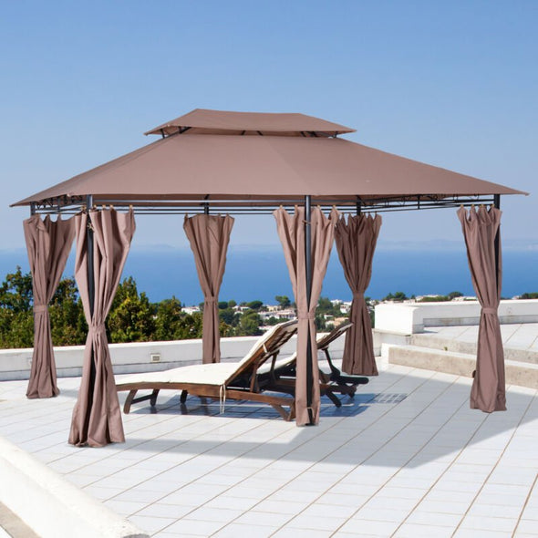 10'x13' Outdoor 2 - Tier Vented Canopy Gazebo BBQ Party Tent Shelter Shade - Aroflit