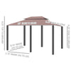 10'x13' Outdoor 2 - Tier Vented Canopy Gazebo BBQ Party Tent Shelter Shade - Aroflit