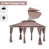 10'x13' Outdoor 2 - Tier Vented Canopy Gazebo BBQ Party Tent Shelter Shade - Aroflit