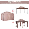 10'x13' Outdoor 2 - Tier Vented Canopy Gazebo BBQ Party Tent Shelter Shade - Aroflit