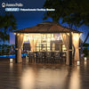 10'x13' PVC Roof Gazebo - Aluminum Frame, Double Roof & Privacy Curtains - Aroflit