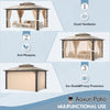 10'x13' PVC Roof Gazebo - Aluminum Frame, Double Roof & Privacy Curtains - Aroflit