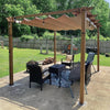 10'x13' Retractable Wall - Mounted Pergola with Adjustable Canopy - Aroflit