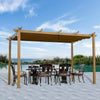 10'x13' Retractable Wall - Mounted Pergola with Adjustable Canopy - Aroflit