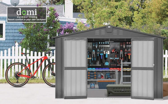 10'x8' Metal Storage Shed – Spacious, Lockable, Durable Outdoor Solution - Aroflit