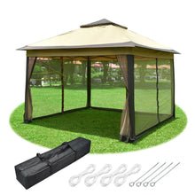 11x11ft Pop - Up Gazebo Tent with Mesh Sidewalls for Outdoor Protection - Aroflit