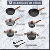 12 - Piece Granite Non - Stick Pots and Pans Set, Versatile Cookware - Aroflit