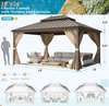 12' x 14' Hardtop Gazebo – Rustproof Aluminum Frame, Double Roof - Aroflit