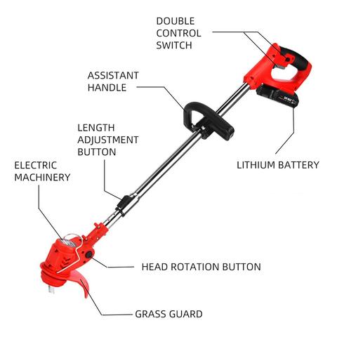Powerful Cordless Weed Eater, Lightweight Electric Grass Trimmer