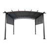 12x9 Ft Retractable Steel Pergola with Canopy for Patio or Outdoor Shade - Aroflit