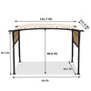 12x9 Ft Retractable Steel Pergola with Canopy for Patio or Outdoor Shade - Aroflit