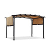 12x9 Ft Retractable Steel Pergola with Canopy for Patio or Outdoor Shade - Aroflit