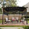 12x9 Ft Retractable Steel Pergola with Canopy for Patio or Outdoor Shade - Aroflit