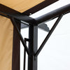 12x9 Ft Retractable Steel Pergola with Canopy for Patio or Outdoor Shade - Aroflit