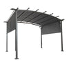 12x9 Ft Retractable Steel Pergola with Canopy for Patio or Outdoor Shade - Aroflit