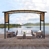 12x9 Ft Retractable Steel Pergola with Canopy for Patio or Outdoor Shade - Aroflit