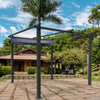 13x10 Ft Aluminum Pergola with Retractable Canopy for Outdoor Shade - Aroflit