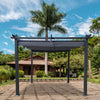 13x10 Ft Aluminum Pergola with Retractable Canopy for Outdoor Shade - Aroflit