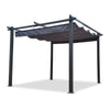 13x10 Ft Aluminum Pergola with Retractable Canopy for Outdoor Shade - Aroflit