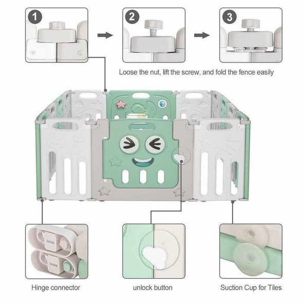 14 Panels Portable Baby Playpen Yards - Aroflit