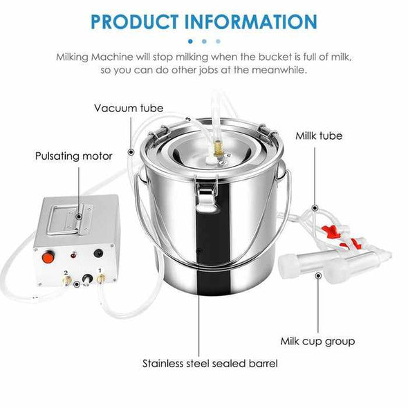 14L Cow Goat Milking Pump Machine Device - Aroflit