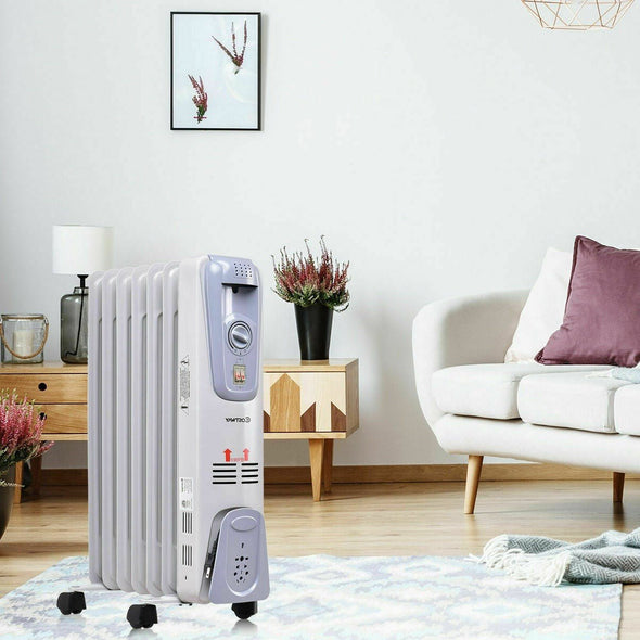 1500W Oil Filled Radiator Heater, Energy Efficient and Portable - Aroflit