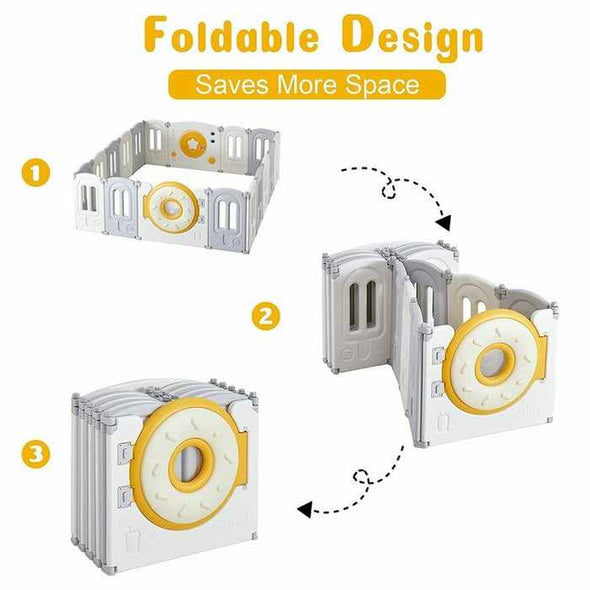 18 Panels Portable Baby Playpen Yards-Aroflit