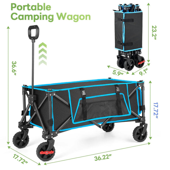 Heavy Duty Foldable Wagon Cart, Portable, Durable, Compact Design