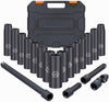 19 - Piece 1/2 - Inch Drive Impact Socket Set, Durable & Precision Tools - Aroflit