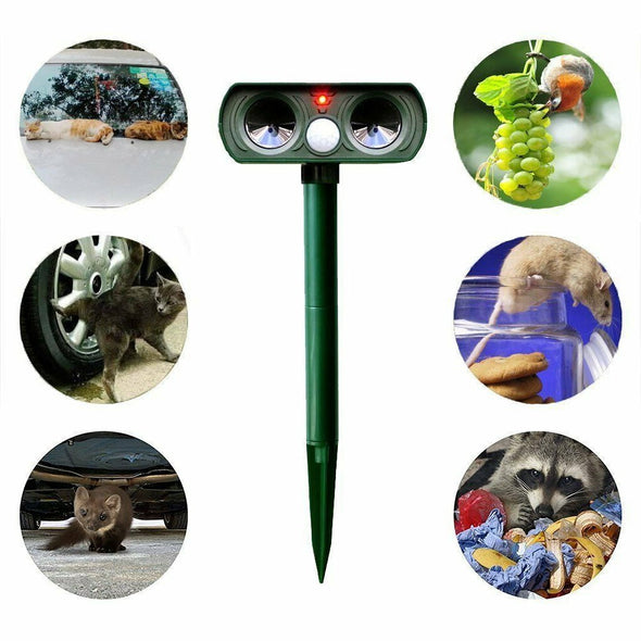 Solar Ultrasonic Animal Repeller, Motion Sensor & Waterproof Pest
