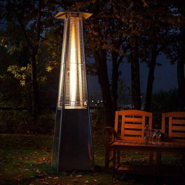 Lumix Outdoor Propane Patio Heater - Pyramid Gas Fire Pit & Heat Lamp