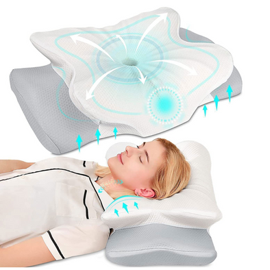 Ultra Ergonomic Memory Foam Neck Support Pillow for Neck Pain Relief