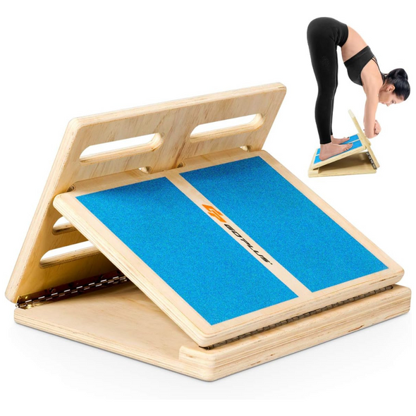 Adjustable Wooden Calf Stretcher Slant Board for Flexibility & Relief