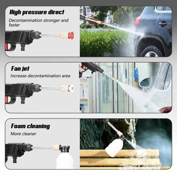2 Battery Portable Cordless Pressure Washer High Pressure Water Spray - Aroflit