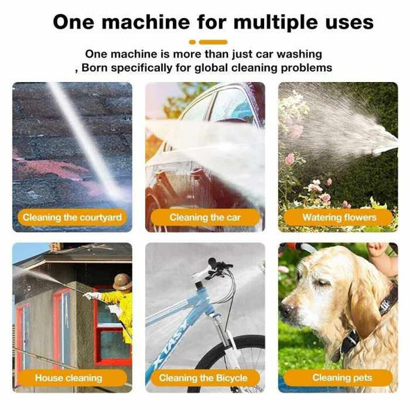 2 Battery Portable Cordless Pressure Washer High Pressure Water Spray - Aroflit